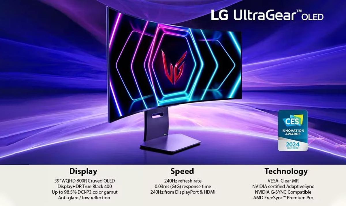 LG UltraGear 39GS95QE-B OLED WQHD 240Hz 0.03ms Curved Gaming Monitor Price in Bangladesh